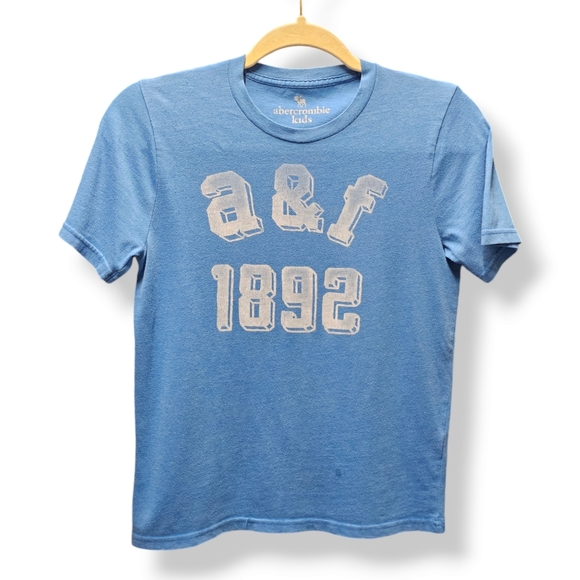 3/$10 Abercrombie & Fitch Boys Classic Heather Blue Tee Shirt size 10/12 - Picture 1 of 3